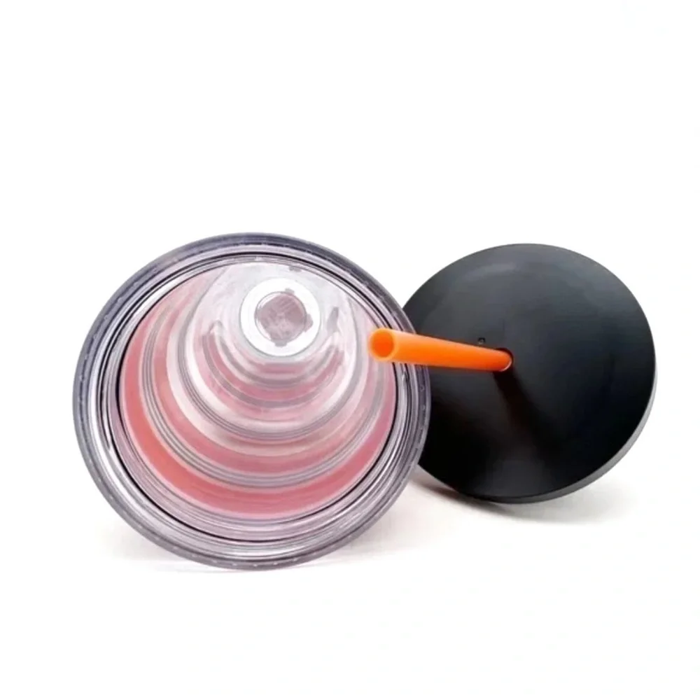 Starbucks Venti Cold Cup Black & Orange Clear Stripes 2018 Sports Team New NWT